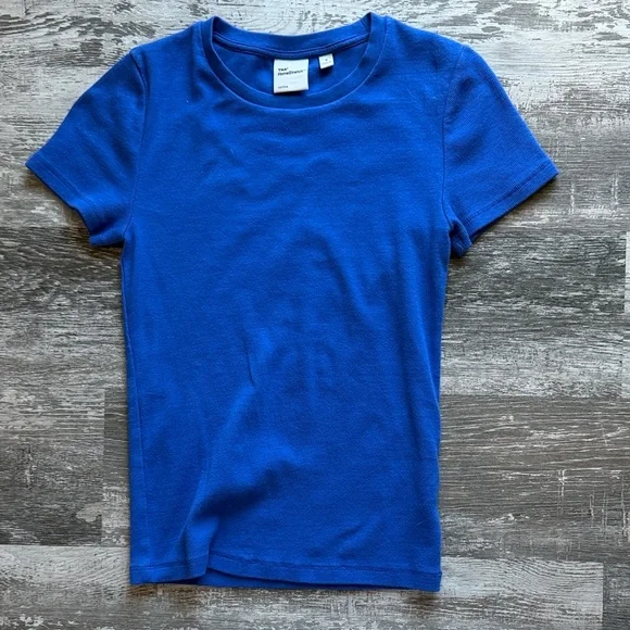 TNA Blue Ribbed Top - Picture 4 of 6